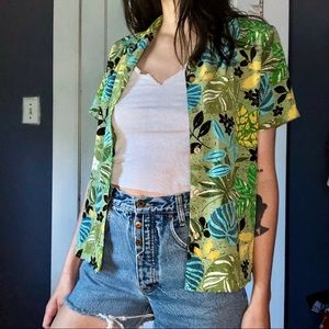 Retro Floral Button Up